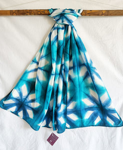 Maldives -  Silk Shibori Stoles (22 inches by 80 inches)