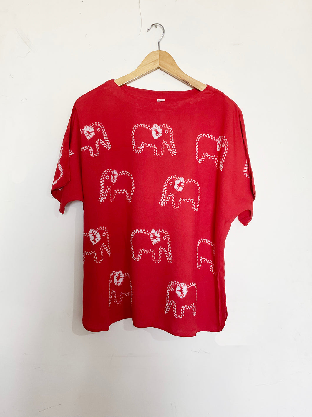 Elephants - Soft Shibori Cotton Top