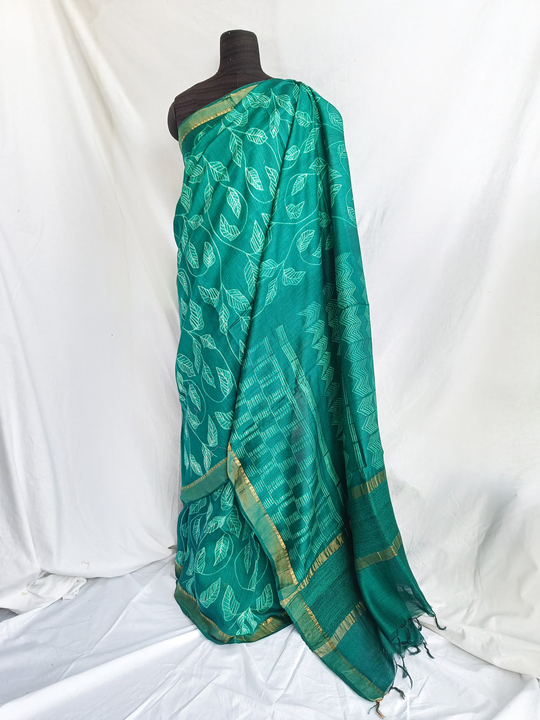 Creeper - Tussar silk shibori saree with blouse