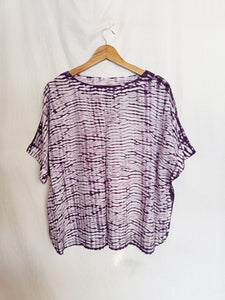 Purple Reflection - Soft Shibori Cotton Top