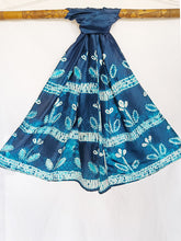 Load image into Gallery viewer, Blue Sprouts -  Silk Shibori Stoles (22 inches by 80 inches)