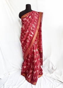 Coco  - Tussar silk shibori saree with blouse