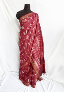 Coco  - Tussar silk shibori saree with blouse