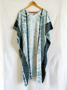 Black and White - Cotton Shibori Kaftan