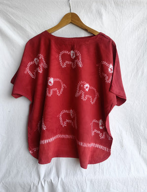 Elephant Song - Soft Shibori Cotton Top