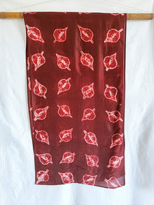 Almond Leaves -  Silk Shibori Stoles (22 inches by 80 inches)