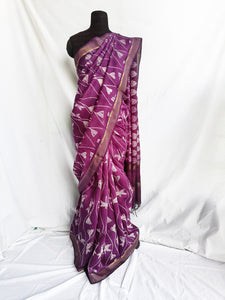 Dragonfly - Tussar silk shibori saree with blouse