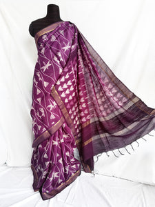 Dragonfly - Tussar silk shibori saree with blouse