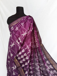 Dragonfly - Tussar silk shibori saree with blouse