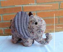 Load image into Gallery viewer, Pearl the Elephant - Handmade soft toy elephant (9”/7”/3”)