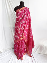 Load image into Gallery viewer, Rani Creeper - Tussar silk shibori saree with blouse