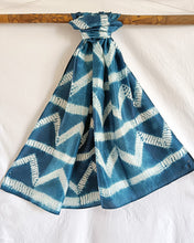 Load image into Gallery viewer, Smokey Blue -  Silk Shibori Stoles (22 inches by 80 inches)