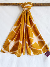 Load image into Gallery viewer, Mustard -  Silk Shibori Stoles (22 inches by 80 inches)