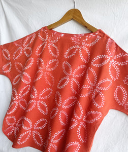 Orange Slices - Soft Shibori Cotton Top