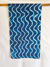 Load image into Gallery viewer, Blue Tracks-  Silk Shibori Stoles (22 inches by 80 inches)