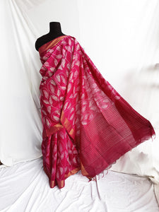 Rani Creeper - Tussar silk shibori saree with blouse