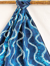 Load image into Gallery viewer, Blue Tracks-  Silk Shibori Stoles (22 inches by 80 inches)