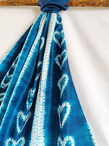 Blue Love -  Silk Shibori Stoles (22 inches by 80 inches)