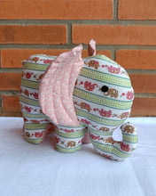 Load image into Gallery viewer, Cuddly Carla– Handmade soft toy elephant (10”/8”/3”)