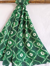 Load image into Gallery viewer, Forest Green -  Silk Shibori Stoles (22 inches by 80 inches)