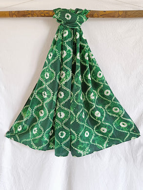 Forest Green -  Silk Shibori Stoles (22 inches by 80 inches)