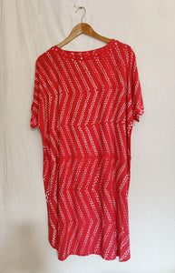 Red Tracks - Cotton Shibori Dress