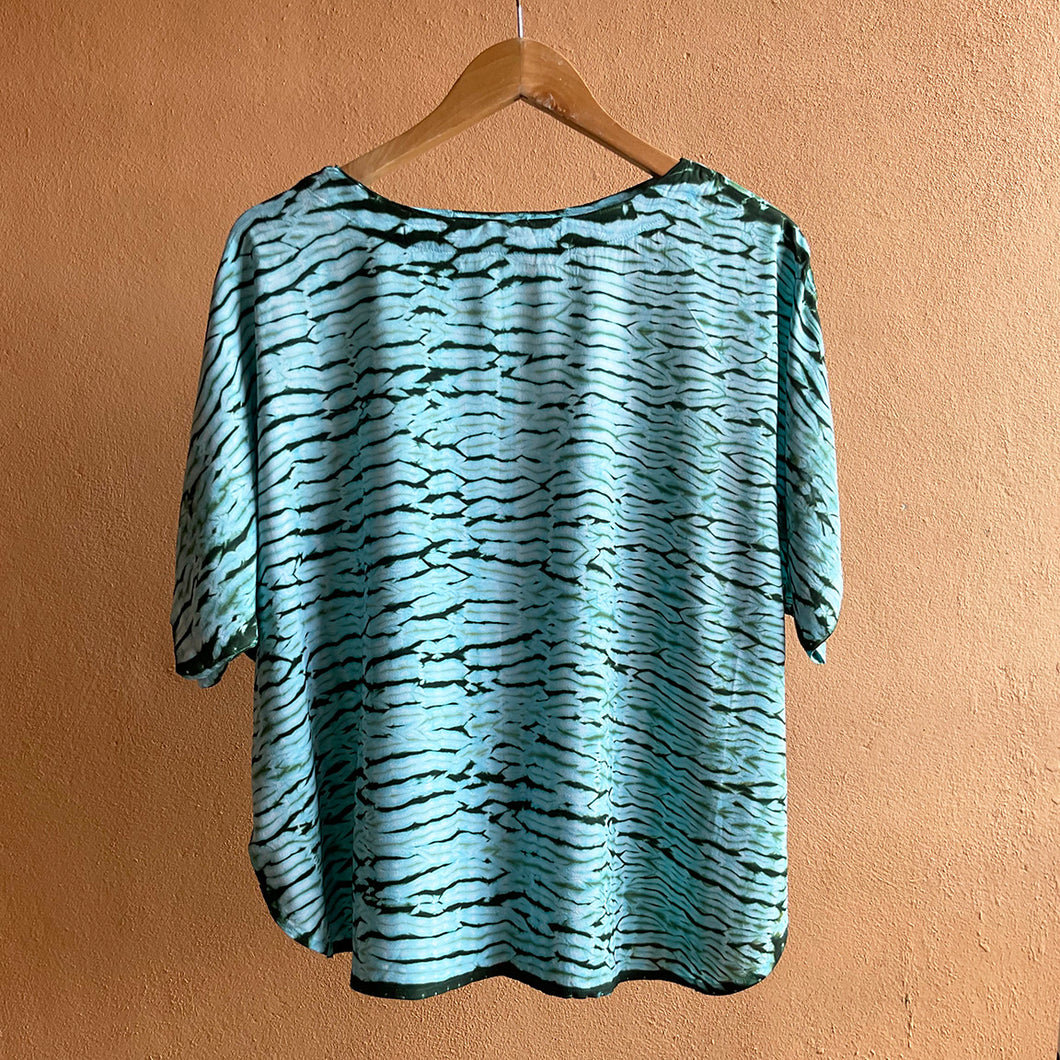 Reflections in a pool - Soft Shibori Cotton Top