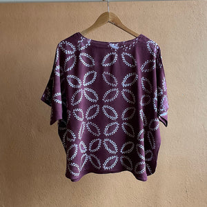 Bruised Plum - Soft Shibori Cotton Top