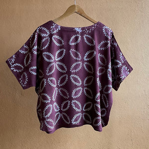 Bruised Plum - Soft Shibori Cotton Top