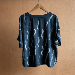 Wavy Lines - Soft Shibori Cotton Top