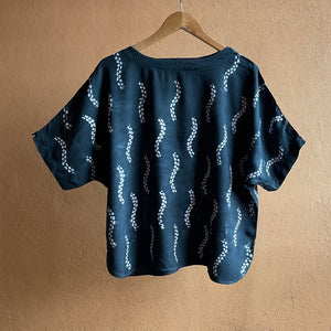 Wavy Lines - Soft Shibori Cotton Top