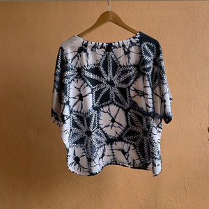 Charred beauty - Soft Shibori Cotton Top